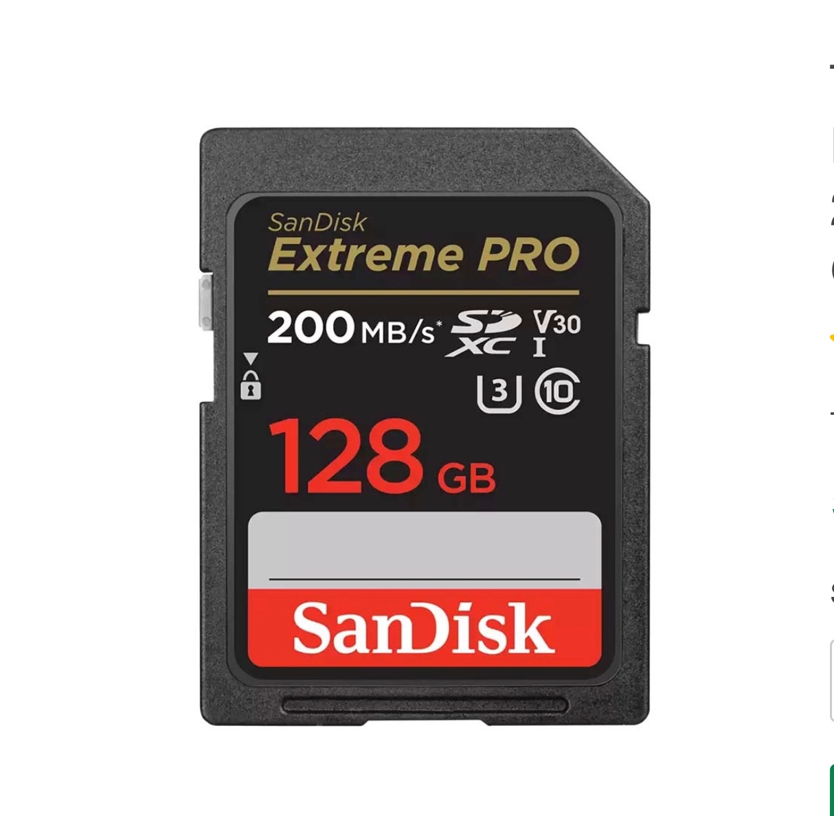 Sandisk SD Extreme Pro 128GB - 200mb/s