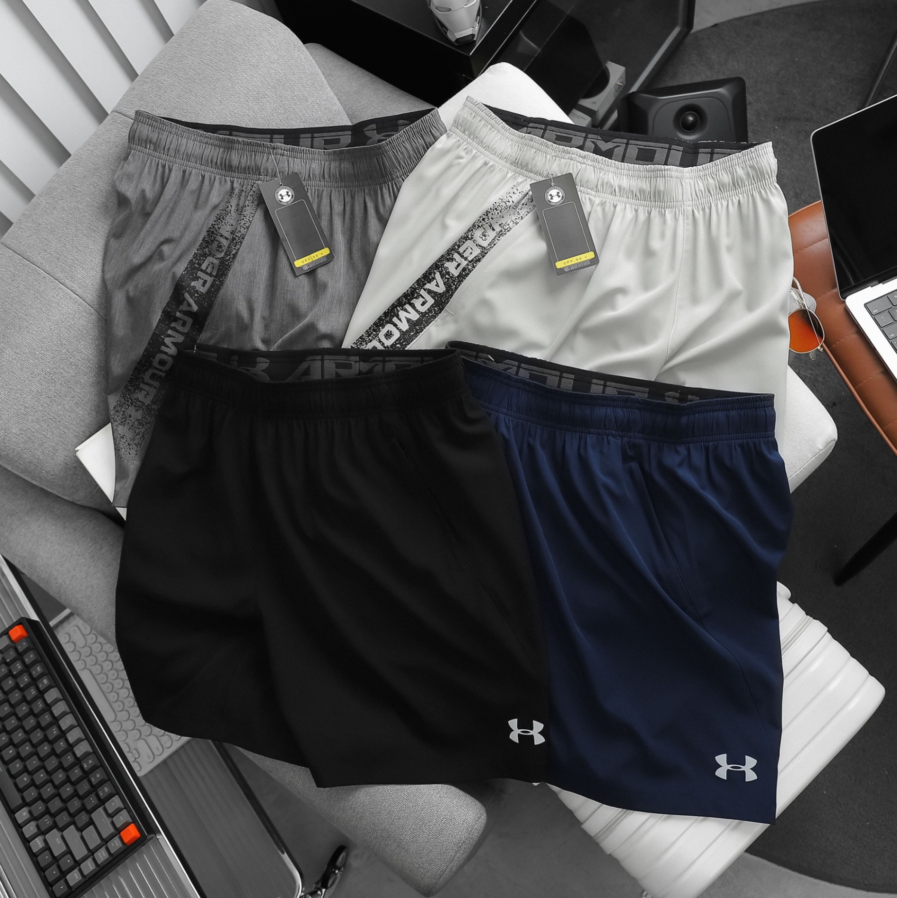 Quần Short TRAINING UNDER ARMOUR, Form slim, chất vải xi dư cao cấp, chuyên dùng cho tập luyện, gym, siêu nhẹ, Hàng VNXK - SUA31