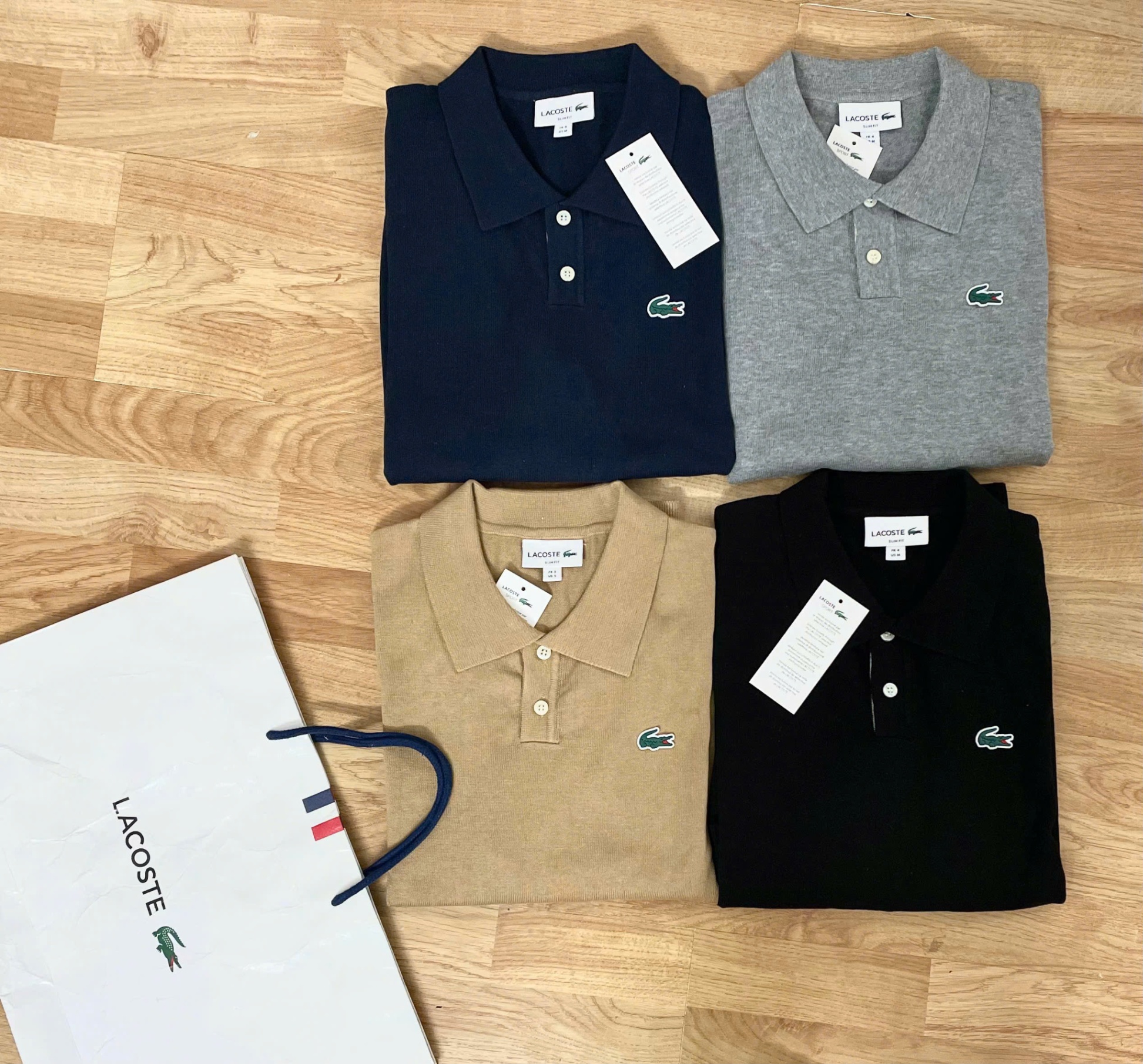 Áo Len Polo Nam Dài Tay Lacoste Trơn, Form Slim-Fit, chất vải cotton dư xịn cực mềm và đanh, Hàng VNXK - PDL41