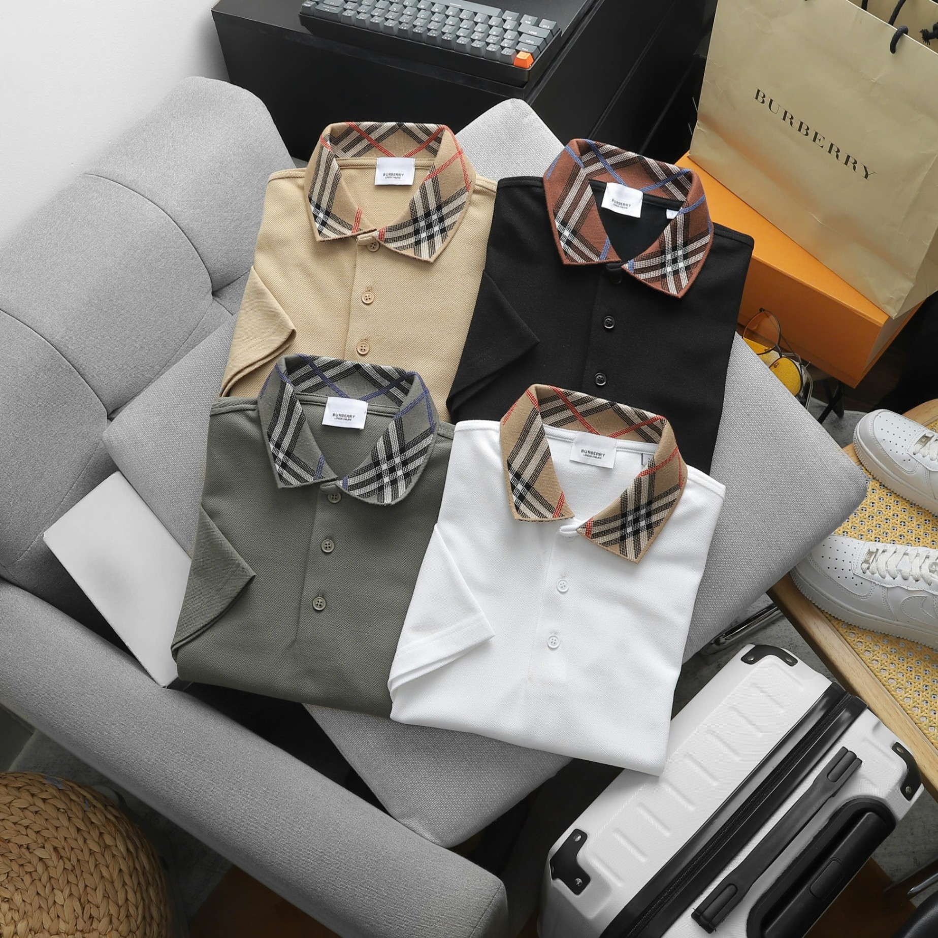 Áo Polo Nam Ngắn Tay Burberry Cổ Đẹp SS25, Form Slim-Fit, chất vải cotton pique hãng, dày dặn, Hàng VNXK - PB25
