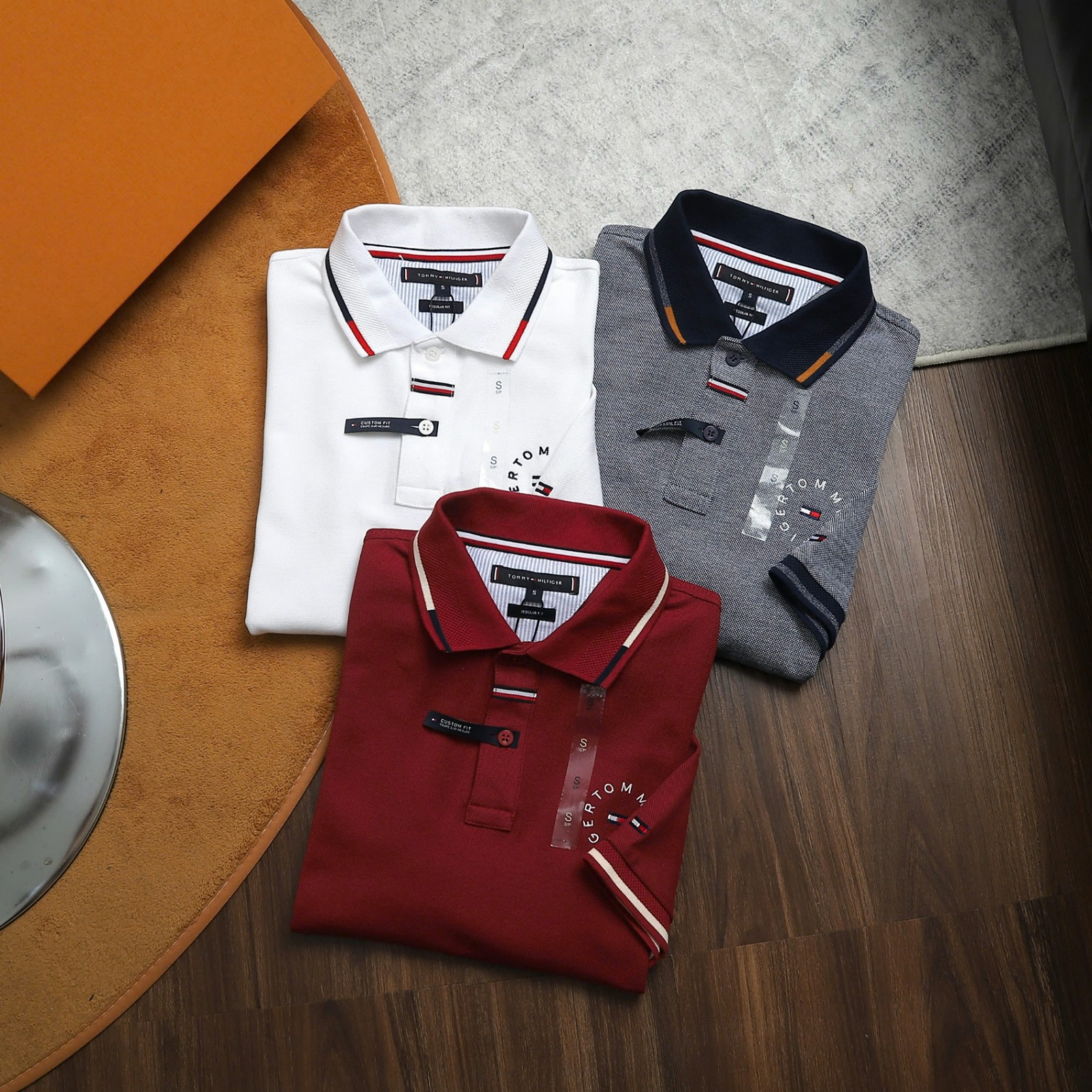 Áo Polo Nam Tommy Hilfiger Ngắn Tay Cổ Họa Tiết , Form slim, Chất liệu cotton Pique hiệu ứng cực đẹp , Hàng VNXK - PT00