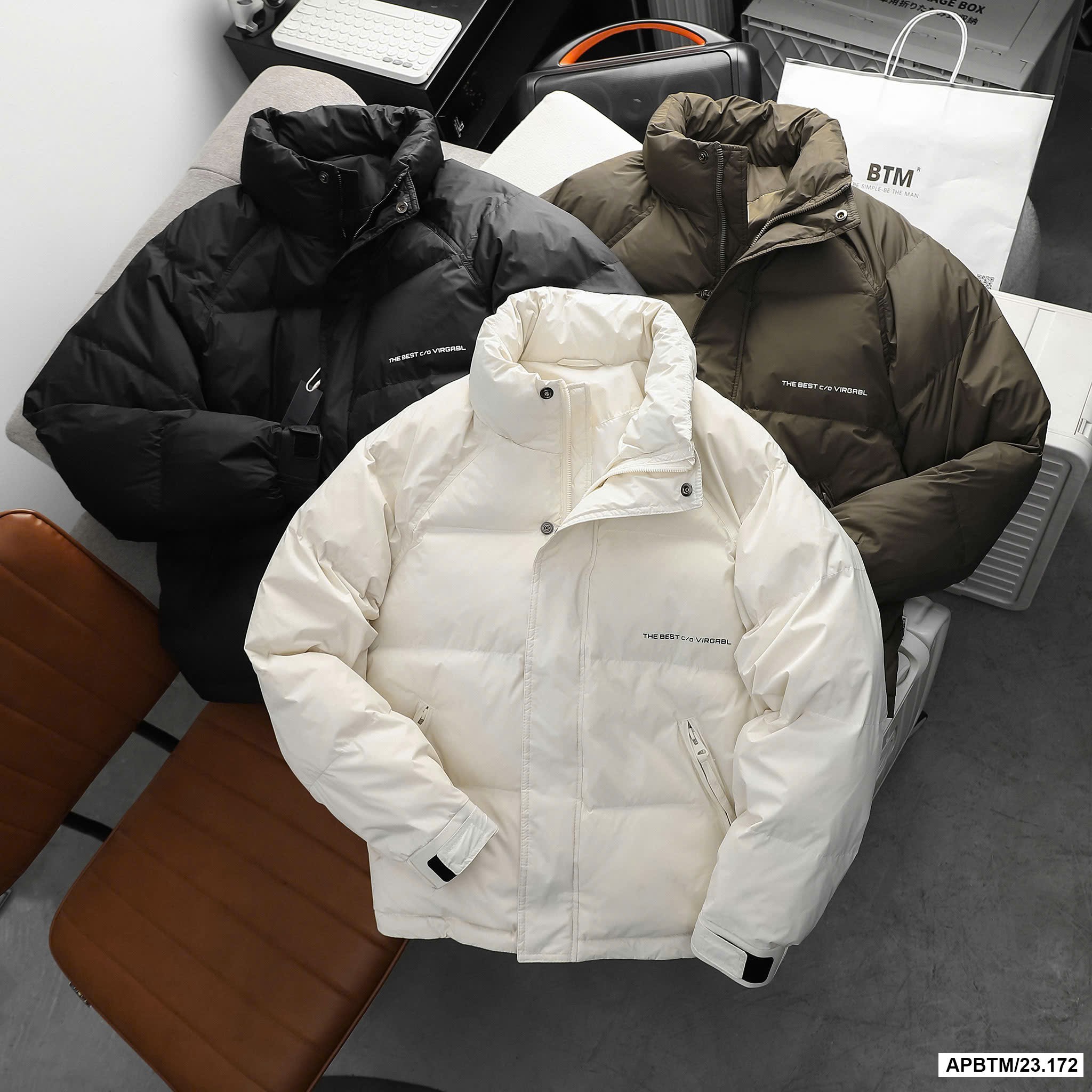 ÁO KHOÁC PHAO BTM PREMIUM , chất vải gió phao trần bông 3 lớp, form slim tôn dáng, VNXK - ABT1