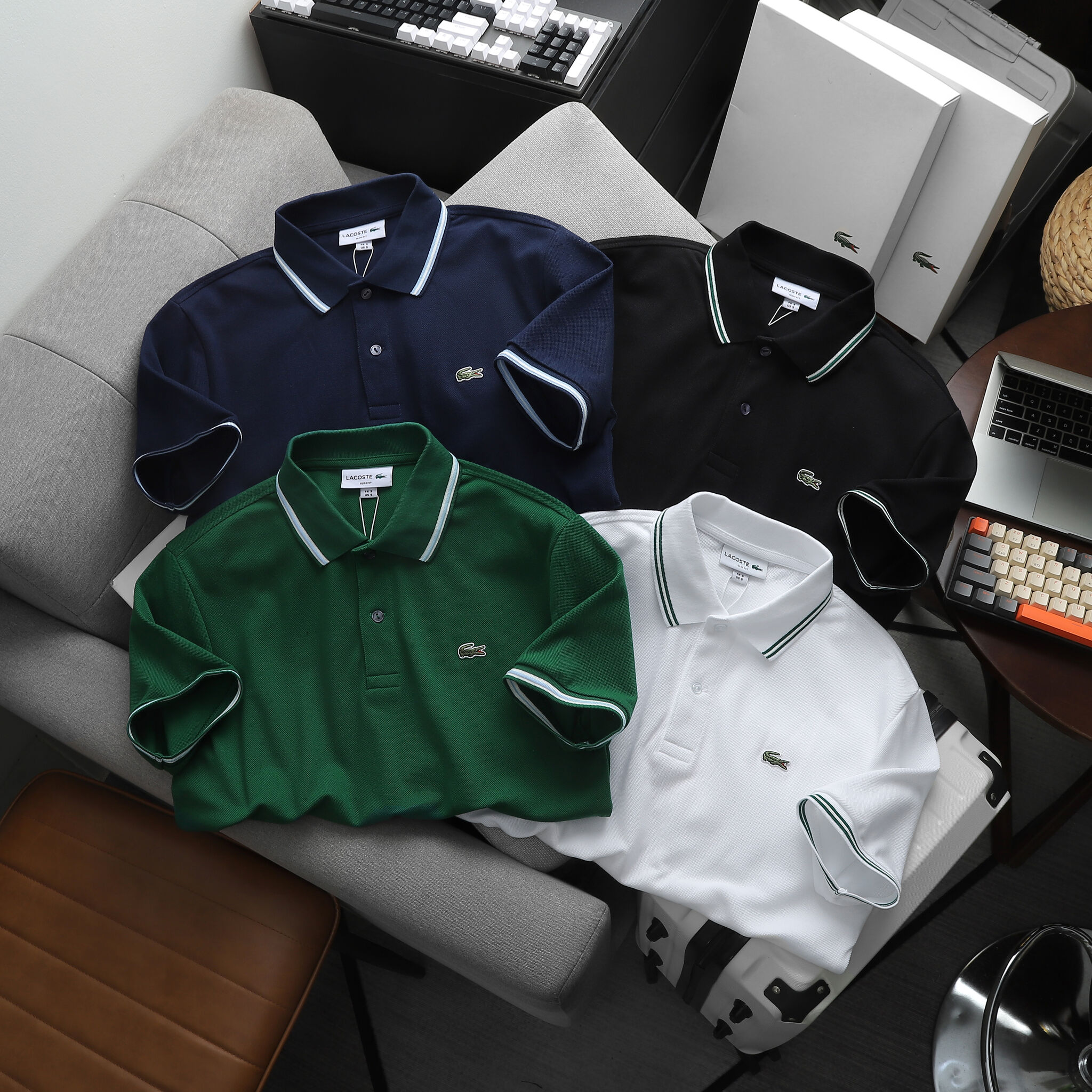 ÁO POLO NAM LACOSTE PIQUE, chất cotton gai pique dày dặn, form slimfit - PLP1