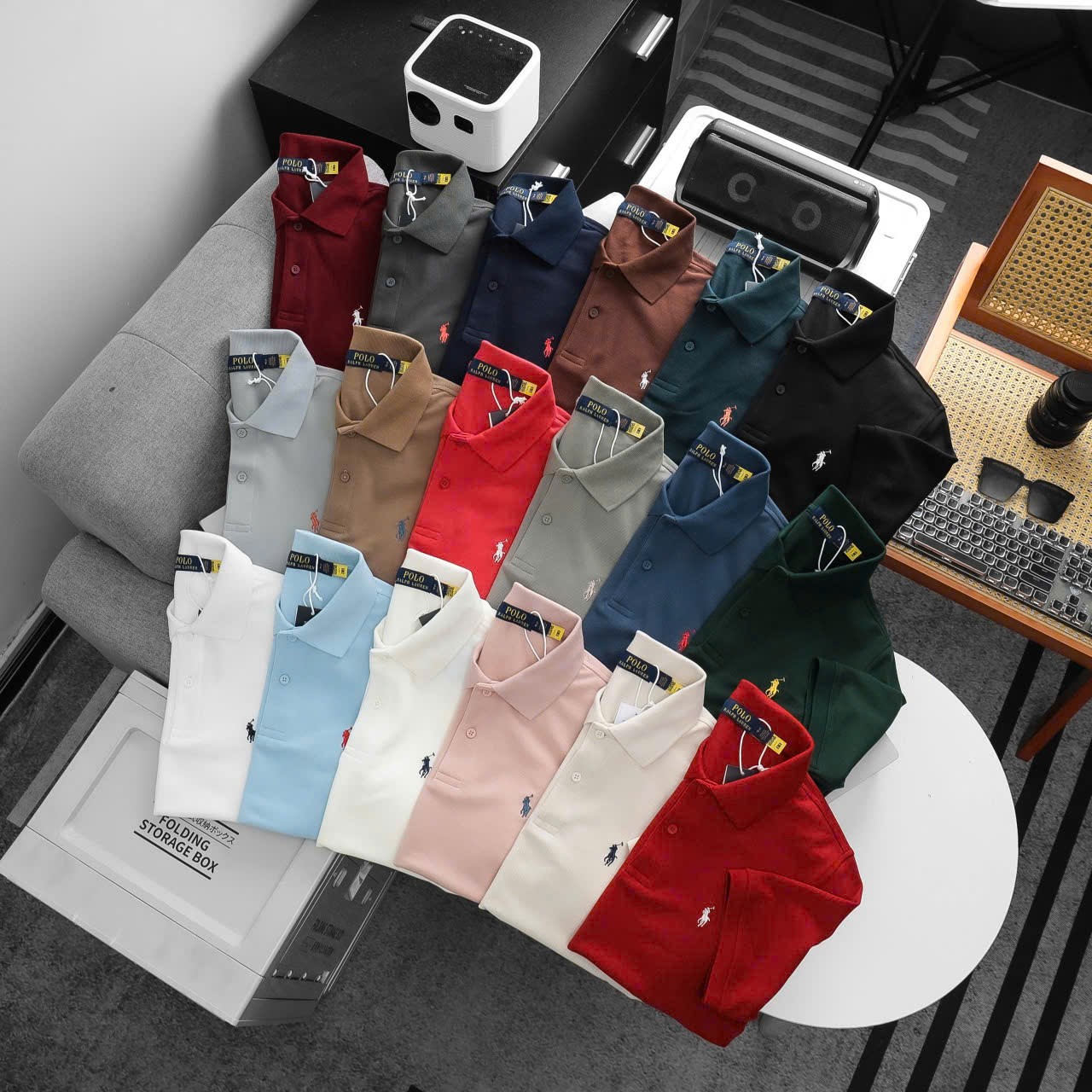 Áo Polo Nam Ngắn Tay Ralp Lauren Trơn, Form Slim-Fit, chất vải cotton pique hãng, dày dặn, Hàng VNXK - PR71