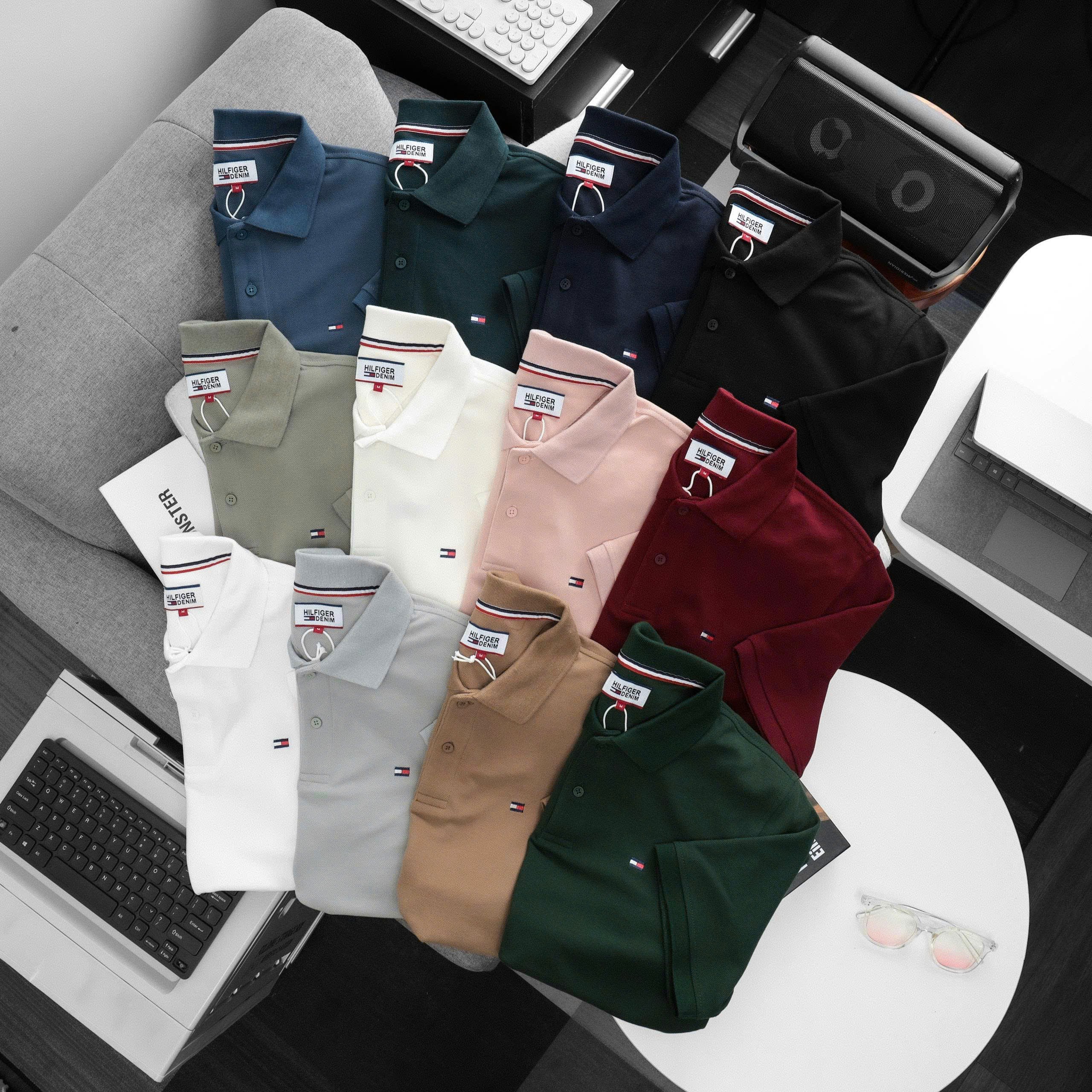 Áo Polo Nam Tommy Hilfiger Ngắn Tay Trơn , Form slim, Chất liệu cotton Pique hiệu ứng cực đẹp , Hàng VNXK - PT22