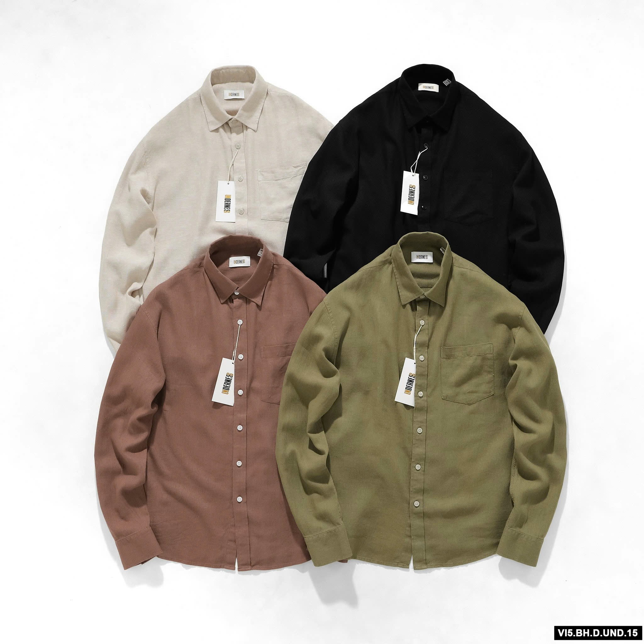 Áo Sơ Mi Đũi Nam Underness Dài Tay, Form Slimfit, Vải Linen Chính Phẩm Nối Chuyền Dư Mềm Mát, Hàng VNXK- UDN1