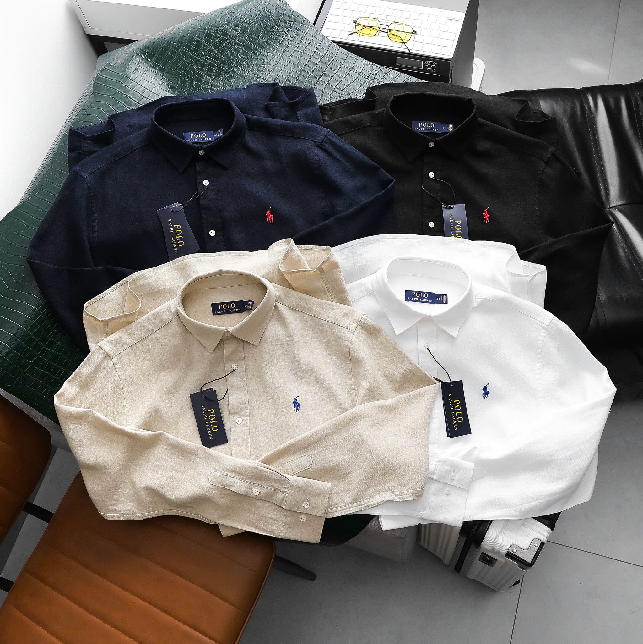Áo Sơ Mi Nam Đũi Dài Tay Dư Xịn RL Form Slimfit, Vải Linen Chính Phẩm Nối Chuyền Dư Mềm Mát, Hàng VNXK- NCX04