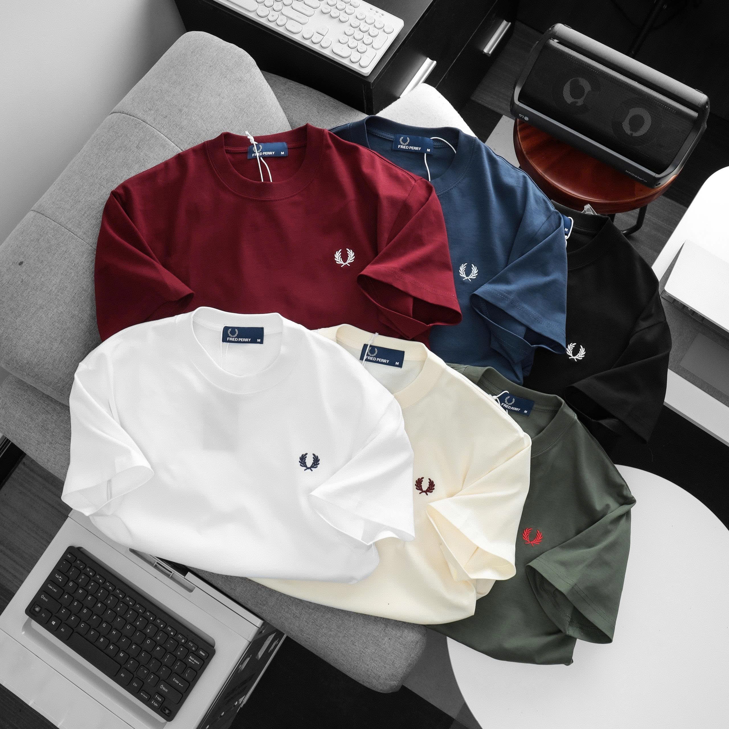 Áo Thun Nam Ngắn Tay Fred Percy, Form Slim-Fit, vải COTTON lạnh co giãn 4 chiều, Hàng VNXK - HUY1