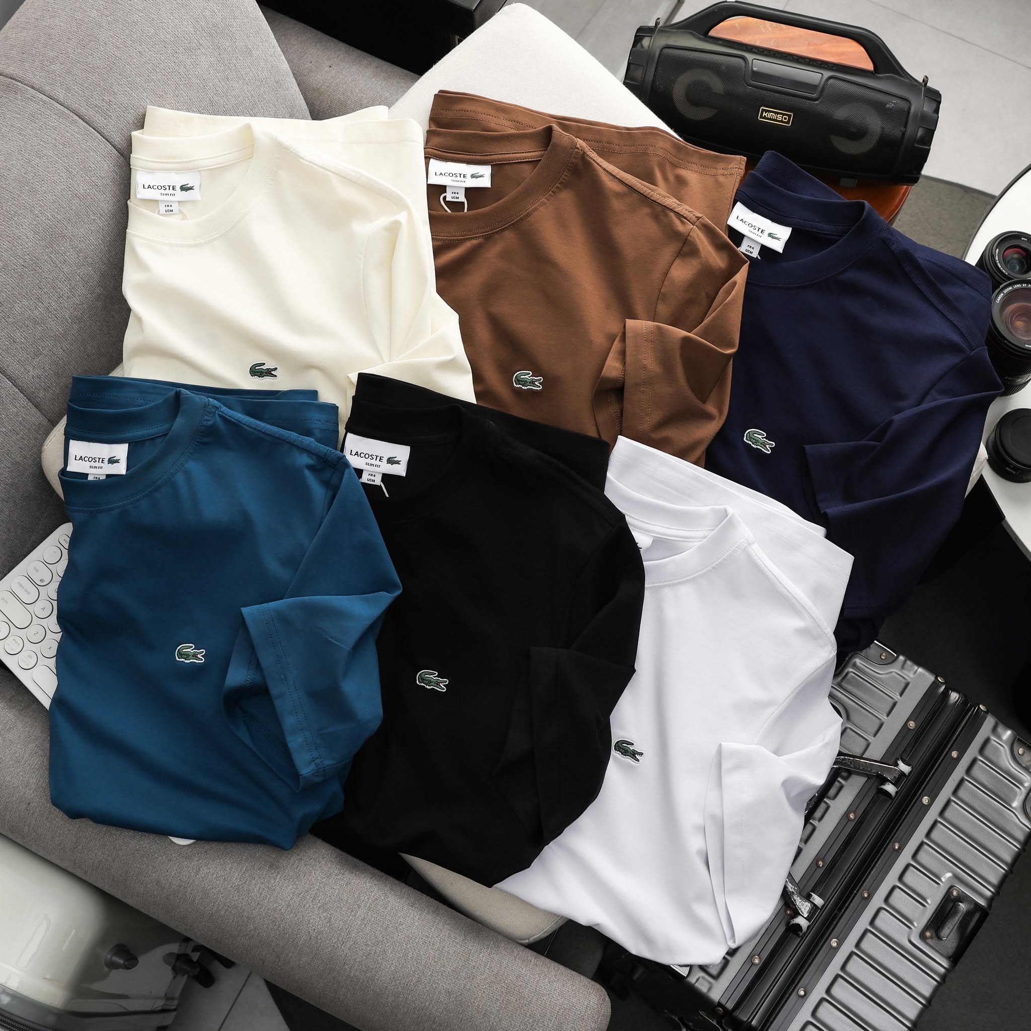 Áo Thun Nam Ngắn Tay LCST Trơn, Form Slim-Fit, vải COTTON lạnh co giãn 4 chiều, thấm hút mồ hôi tốt - LC2