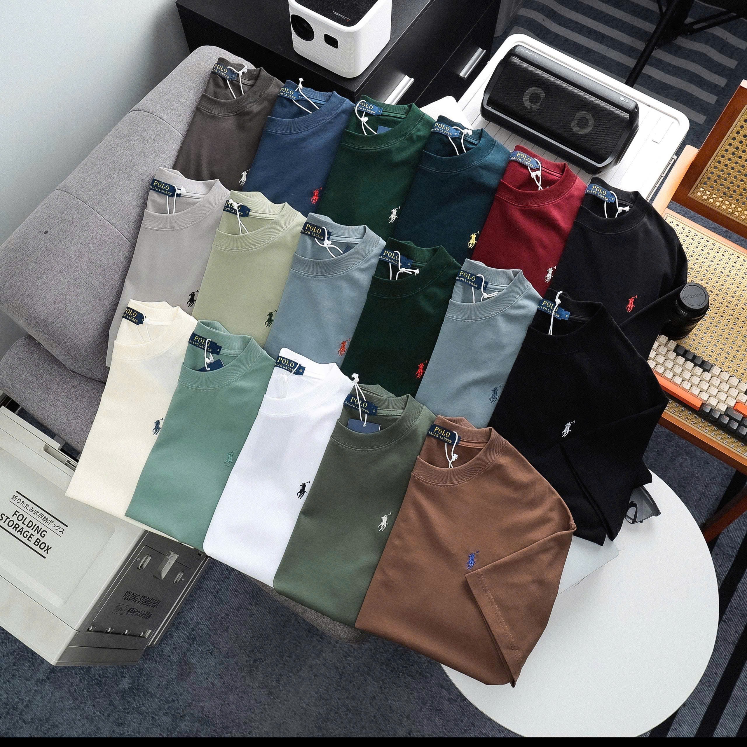 Áo Thun Nam Ngắn Tay Ralp Lauren Trơn, Form Slim-Fit, vải COTTON lạnh co giãn 4 chiều, Hàng Chính Hãng - HUY3