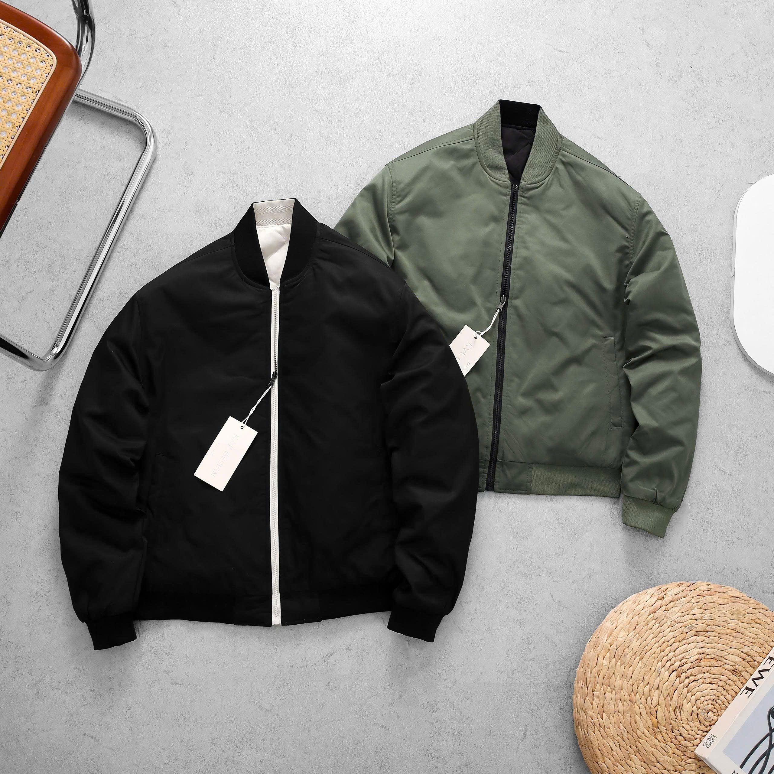 Áo khoác KAF 2 mặt bản nâng cấp, Chất vải gió dày dặn, phối bo sọc tinh tế, form slim-fit, VNXK - AKF3