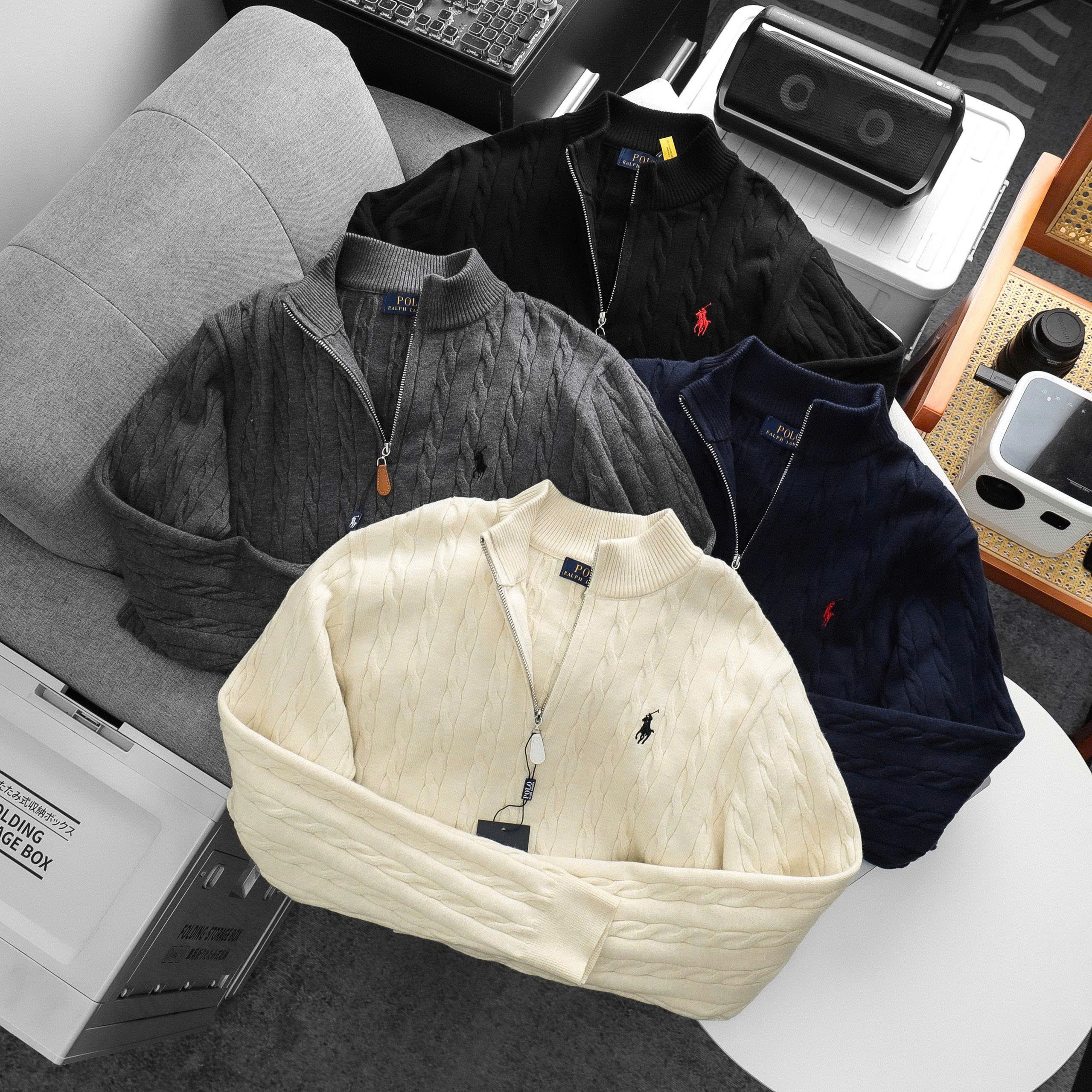 Áo len dài tay Ralp Lauren new vairal, form slim-fit, chất lông thỏ dệt vặn thừng, cổ khóa zip mượt mà, thanh lịch, sang trọng dễ phối đồ - PR91