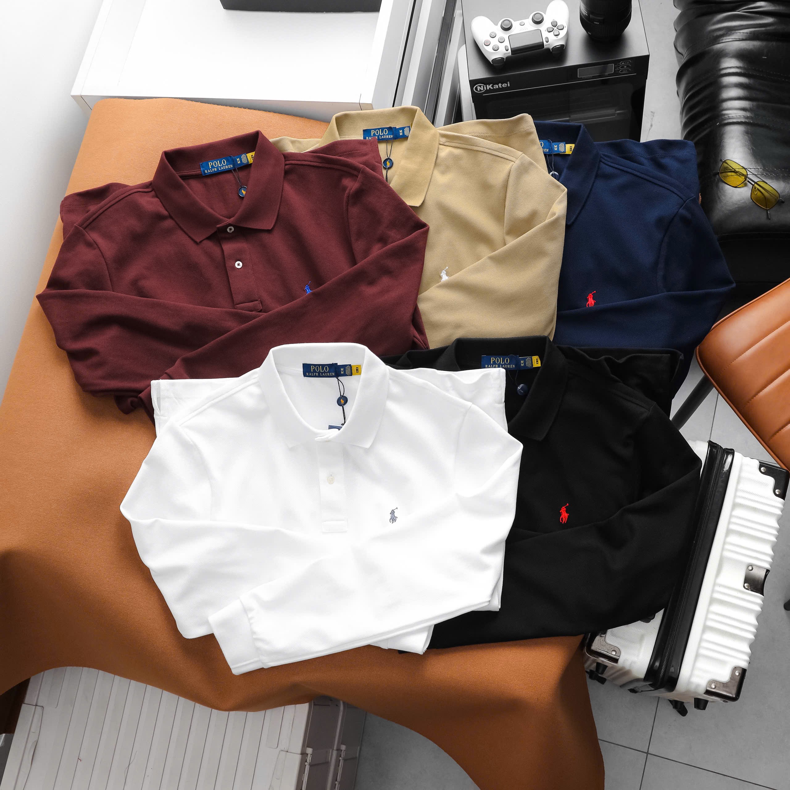 Polo RL dài tay on web 1:1, Form slim-fit , chất liệu vải pique chính hãng - PRL1