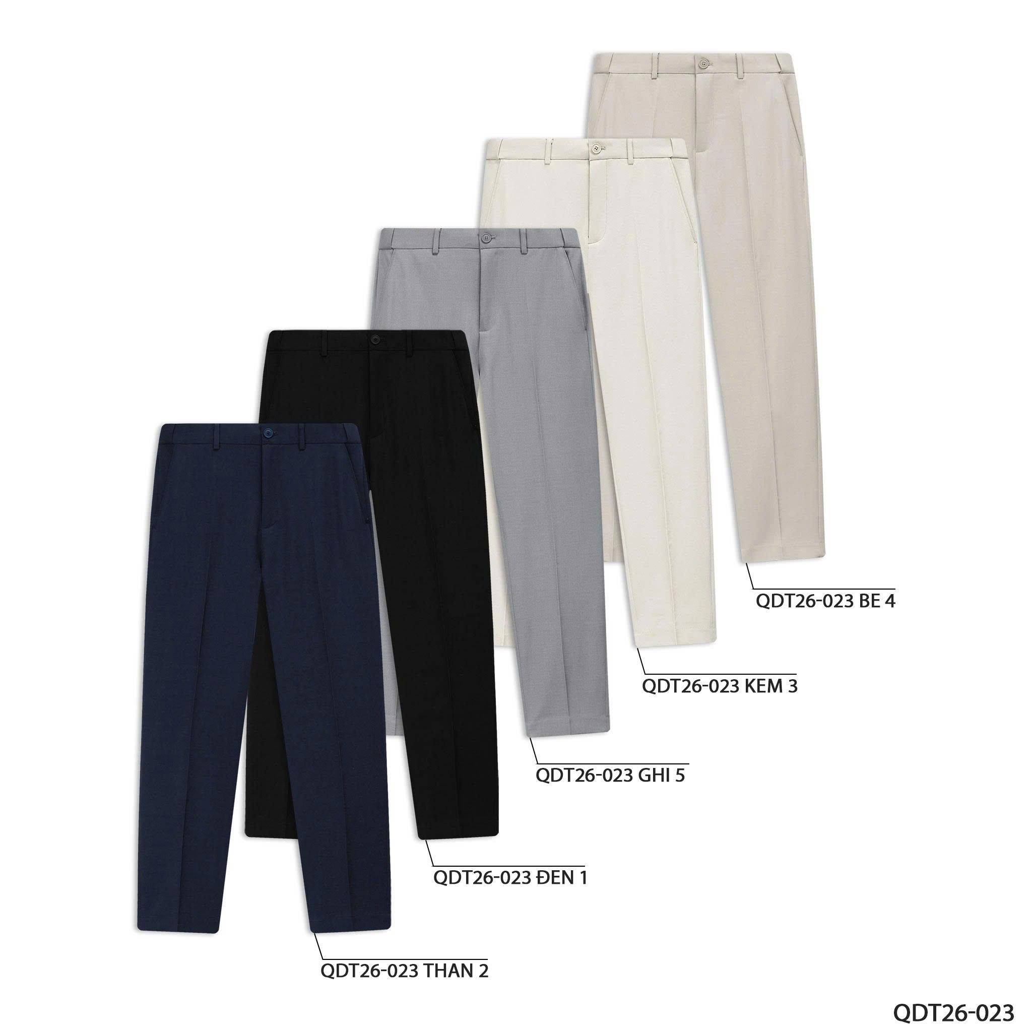 Quần Âu Dài Nam Underness, Form Slim-Fit, vải cotton spandex, cạp chun ẩn, co giãn nhẹ - AU23