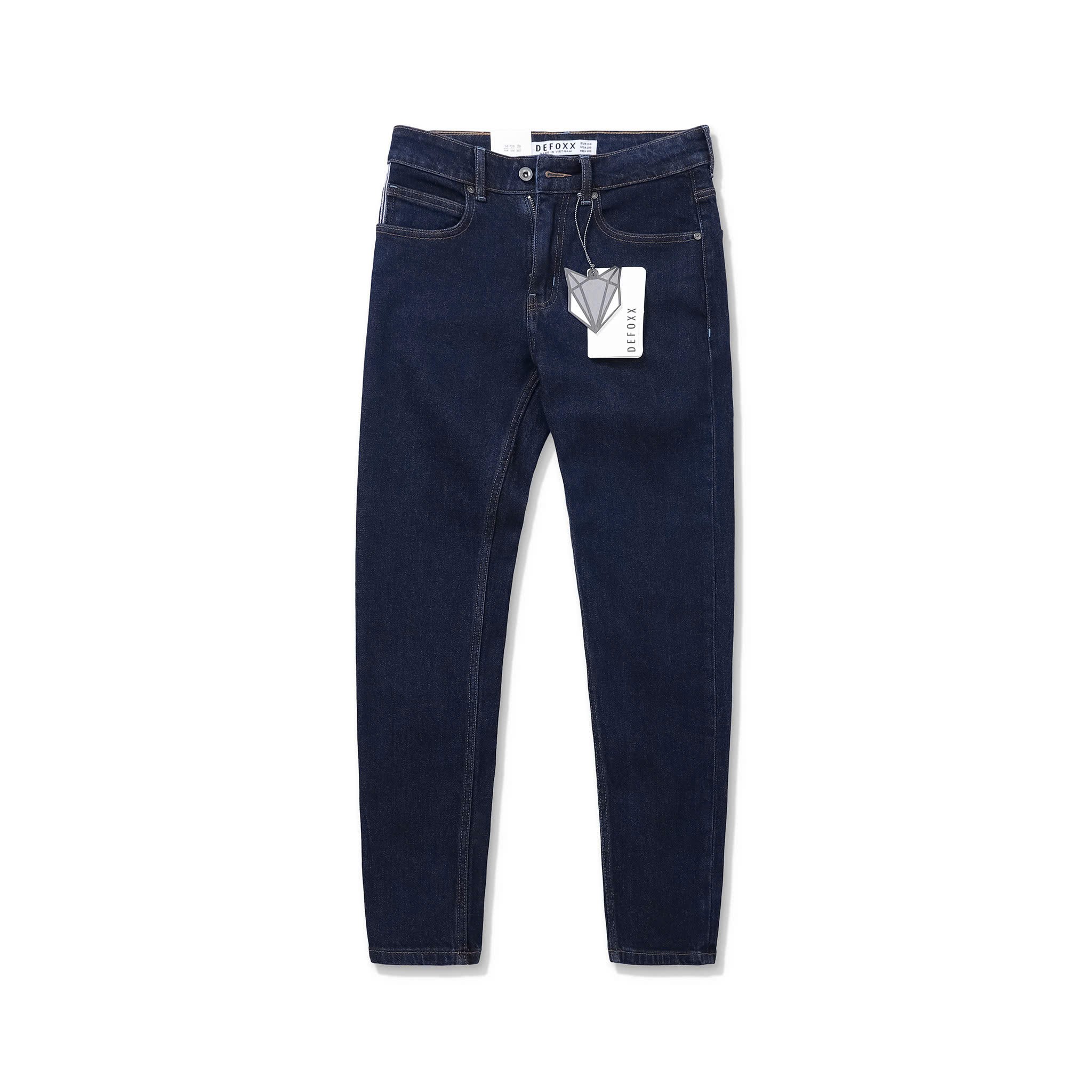 Quần Jean Dài Nam DEFOXX Màu Xanh Navy, Form Slim-fit, chất vải co giãn mềm mại, ống 15-18cm, Hàng VNXK - JD16