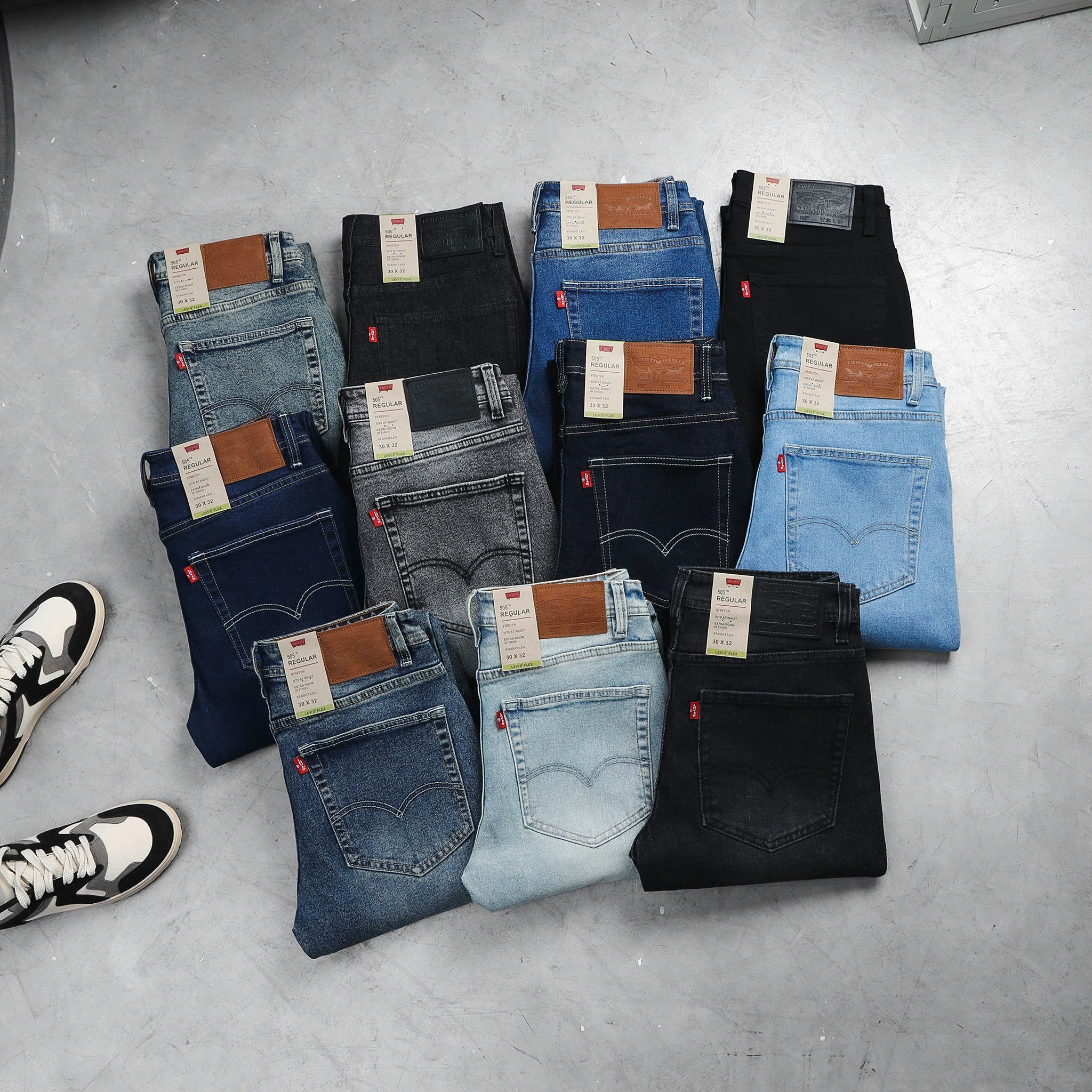 Quần Jean Dài Nam Levi's 505, Form Suông Regular-Fit, chất vải jean cotton không co giãn, ống 20cm Hàng VNXK - JLV11