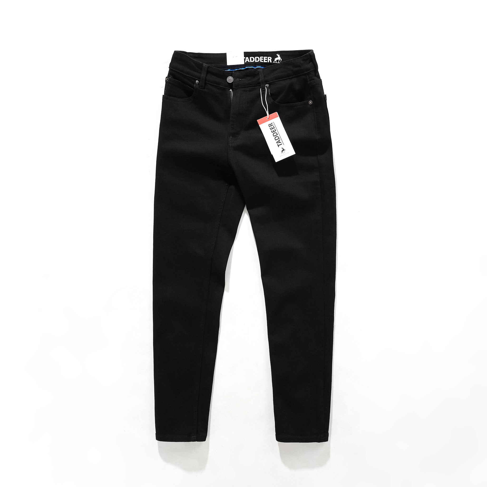 Quần Jean Dài Nam Taddeer Đen Trơn, Form Slim-fit, chất vải co giãn mềm mại, ống 14-18cm, Hàng VNXK - LC021