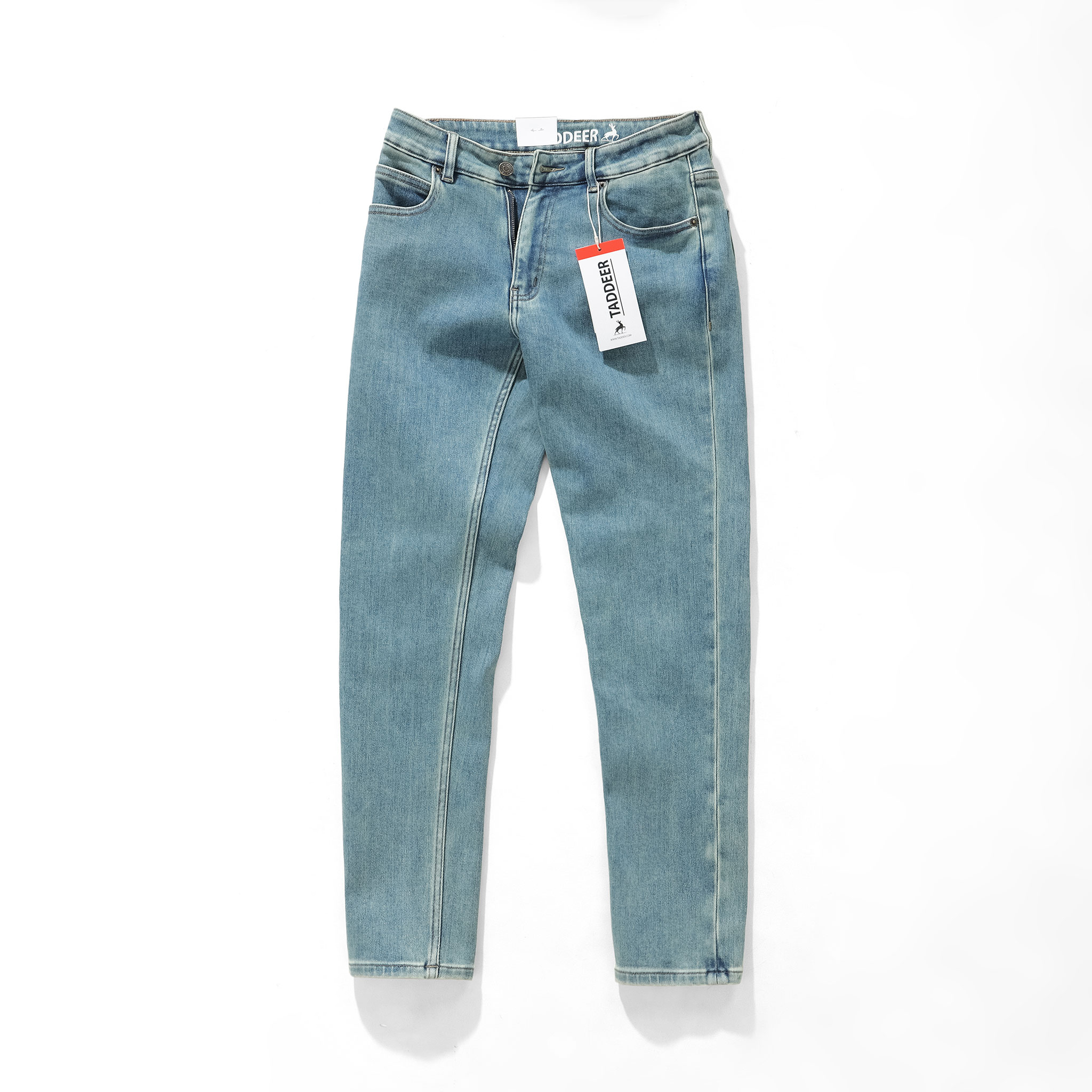 Quần Jean Dài Nam Taddeer Xanh Wash, Form Slim-fit, chất vải co giãn mềm mại, ống 14-18cm, Hàng VNXK - HUY5
