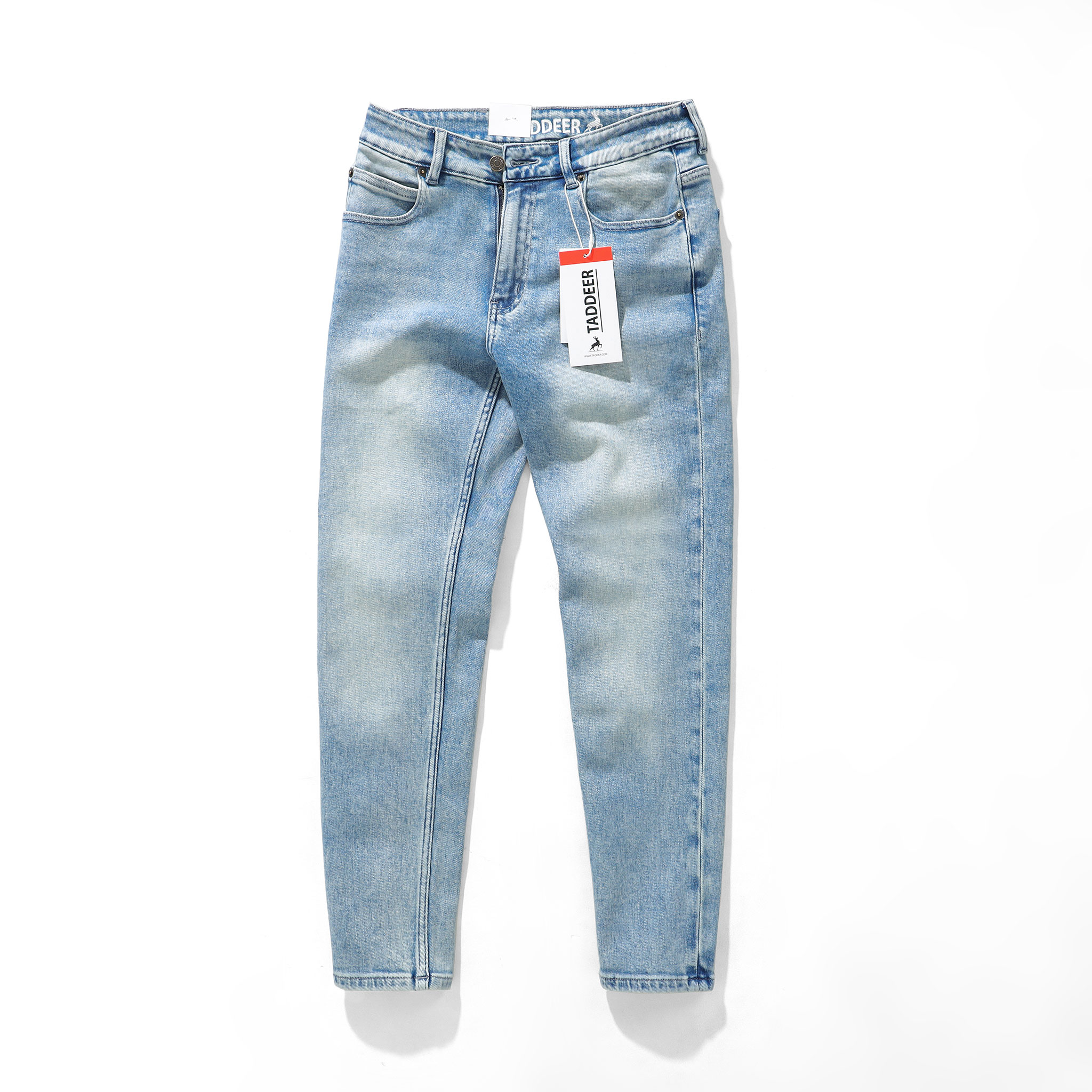 Quần Jean Dài Nam Taddeer Xanh Wash, Form Slim-fit, chất vải co giãn mềm mại, ống 14-18cm, Hàng VNXK - HUY6