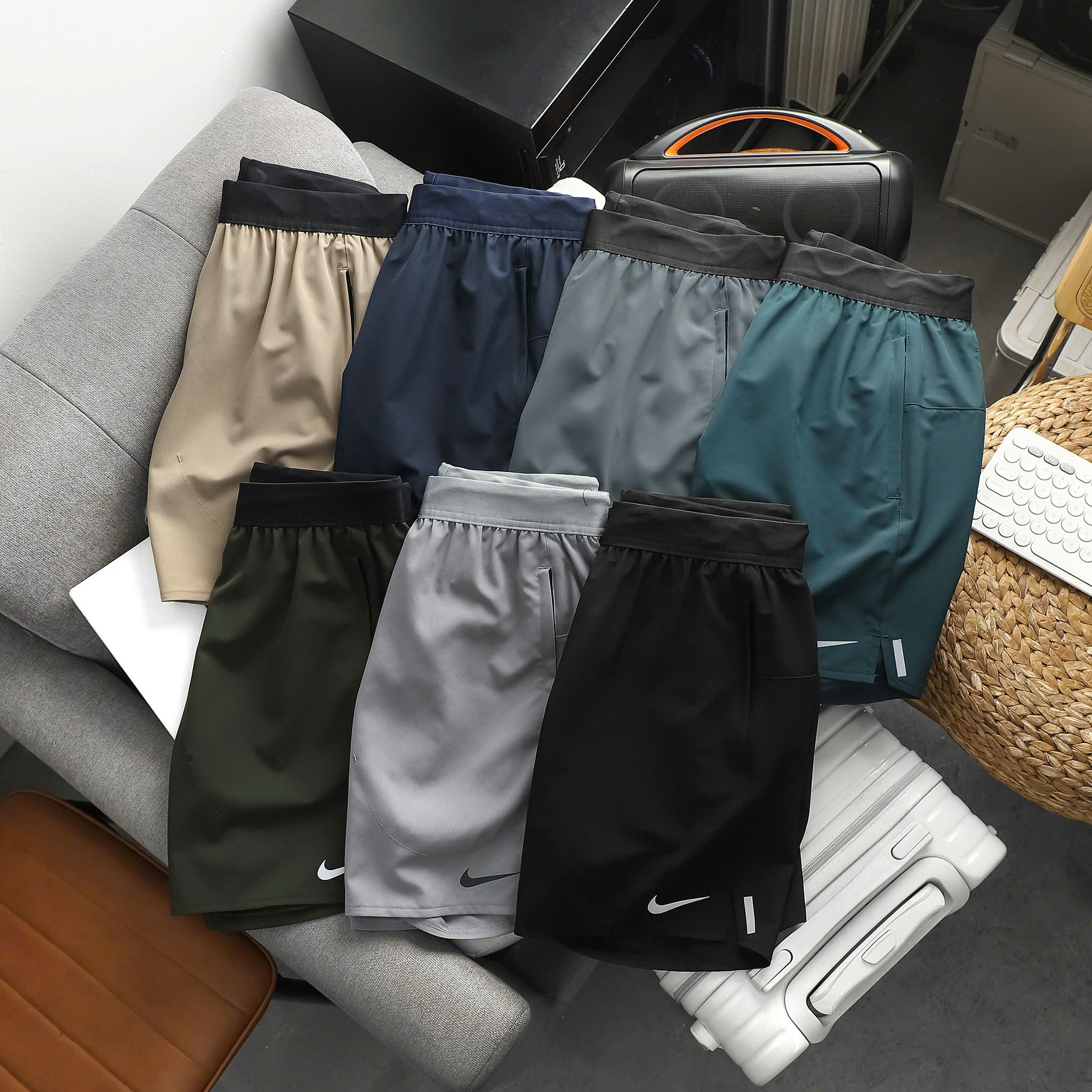 Quần Short TRAINING NIKE, Form slim, chất vải xi dư cao cấp, chuyên dùng cho tập luyện, gym, siêu nhẹ, Hàng VNXK - NK01
