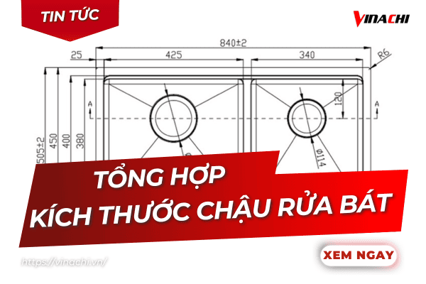 Kích thước chậu rửa bát tiêu chuẩn và thông dụng nhất