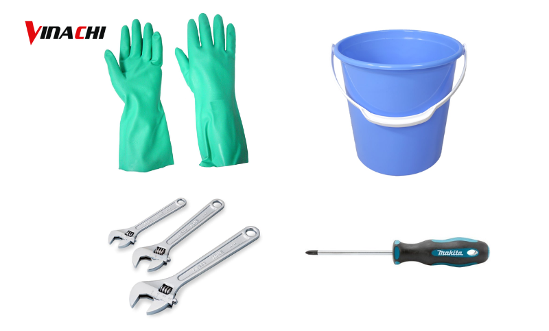 Một số dụng cụ cần chuẩn bị để tháo đầu vòi nước