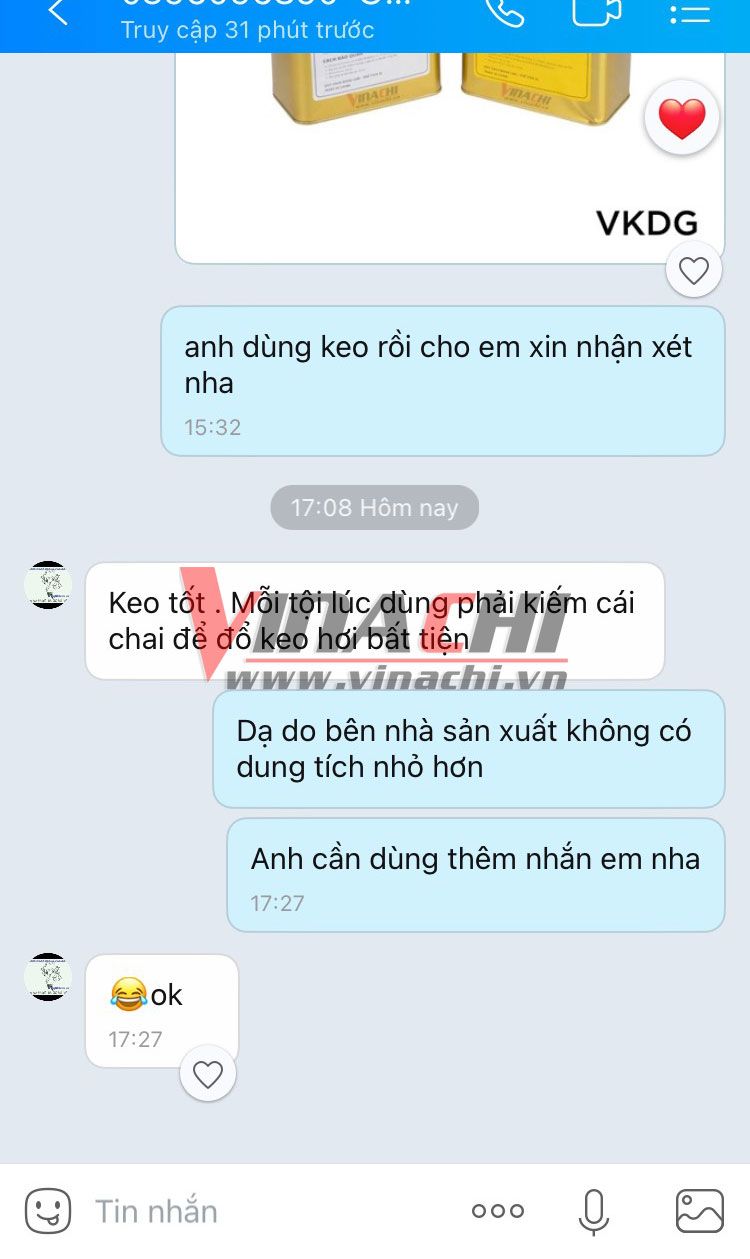 feedback khach hang dung keo dan thung vang duraval