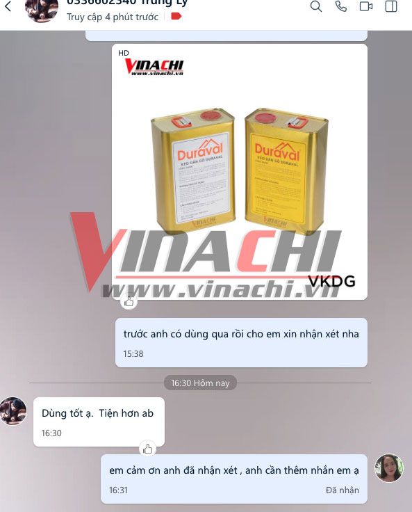 feedback khach hang dung keo dan thung vang duraval