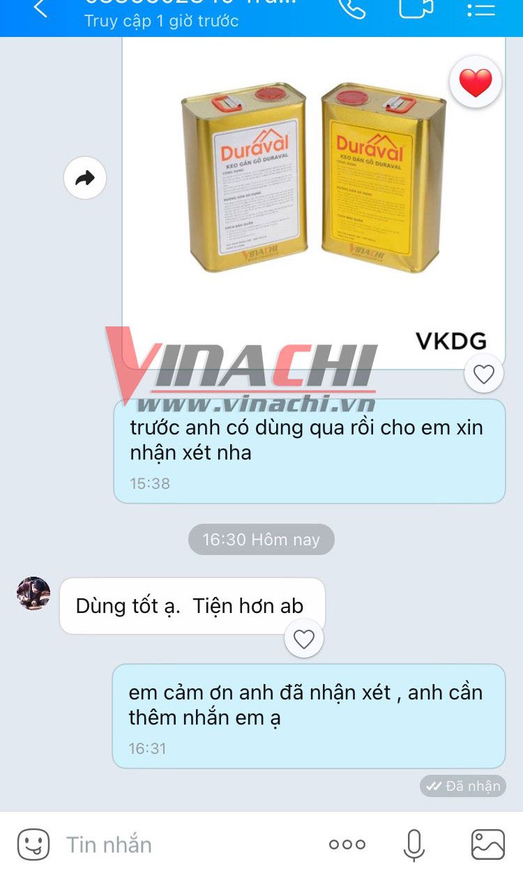 Khach hang phan hoi ve keo dan go thung vang duraval