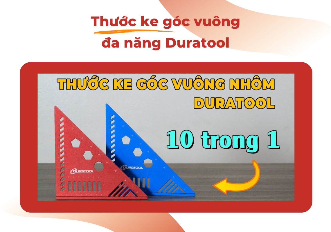 Thước ke góc vuông đa năng Duratool