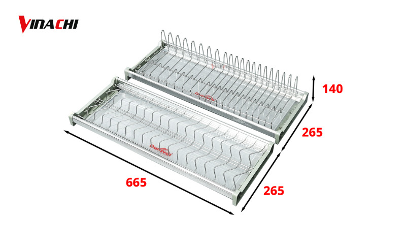 Tổng hợp các kích thước giá bát cố định theo tiêu chuẩn lắp đặt cho khoang tủ bếp giúp bát đĩa được sắp xếp gọn gàng.