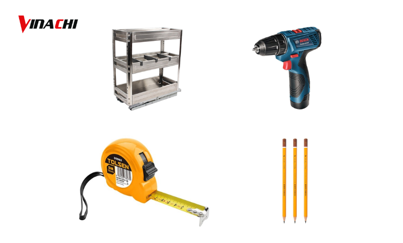 Dụng cụ cần chuẩn bị trước khi lắp giá dao thớt dạng hộp