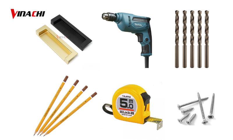 Dụng cụ cần chuẩn bị để lắp tay nắm tủ
