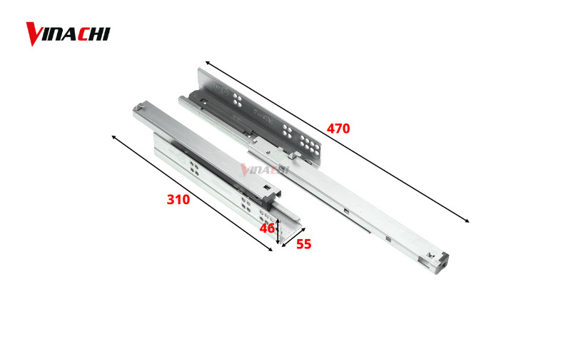 Kích thước ray trượt giảm chấn Duraval