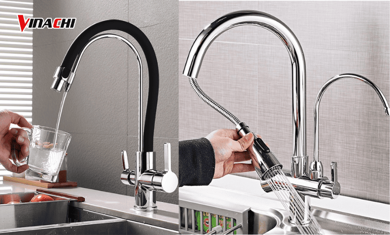 Vòi rửa bát 3 đường nước