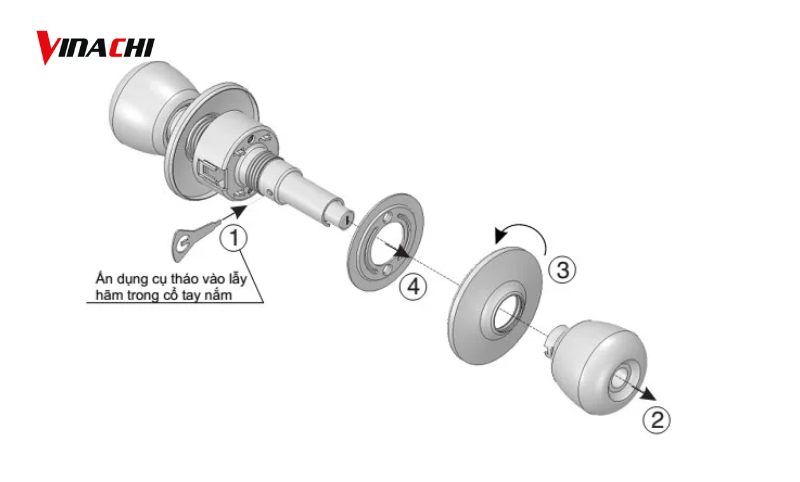 Tháo tay nắm trong