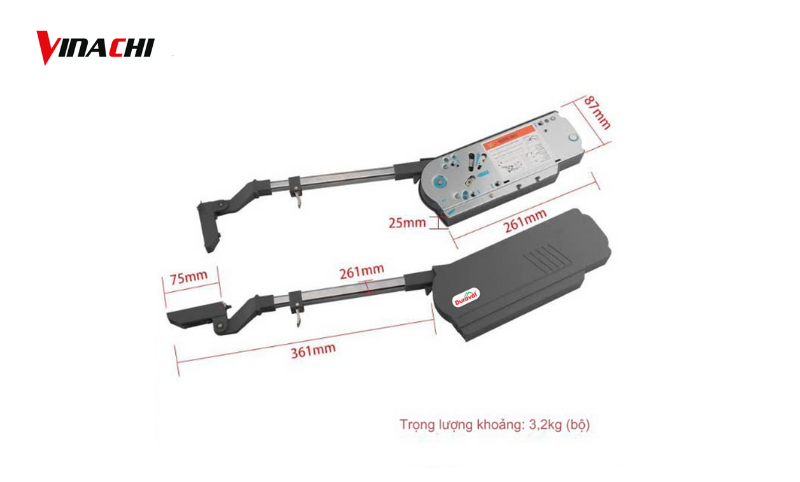 Kích thước của tay nâng Duraval D6411