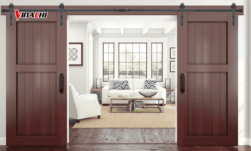 Cửa lùa gỗ tự nhiên