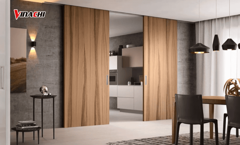 Cửa lùa gỗ công nghiệp