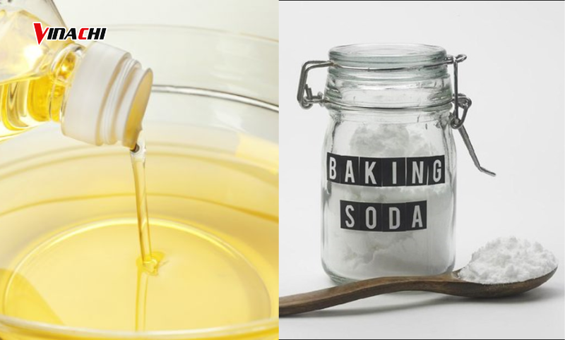 Cách tẩy keo dán bằng dầu ăn và baking soda