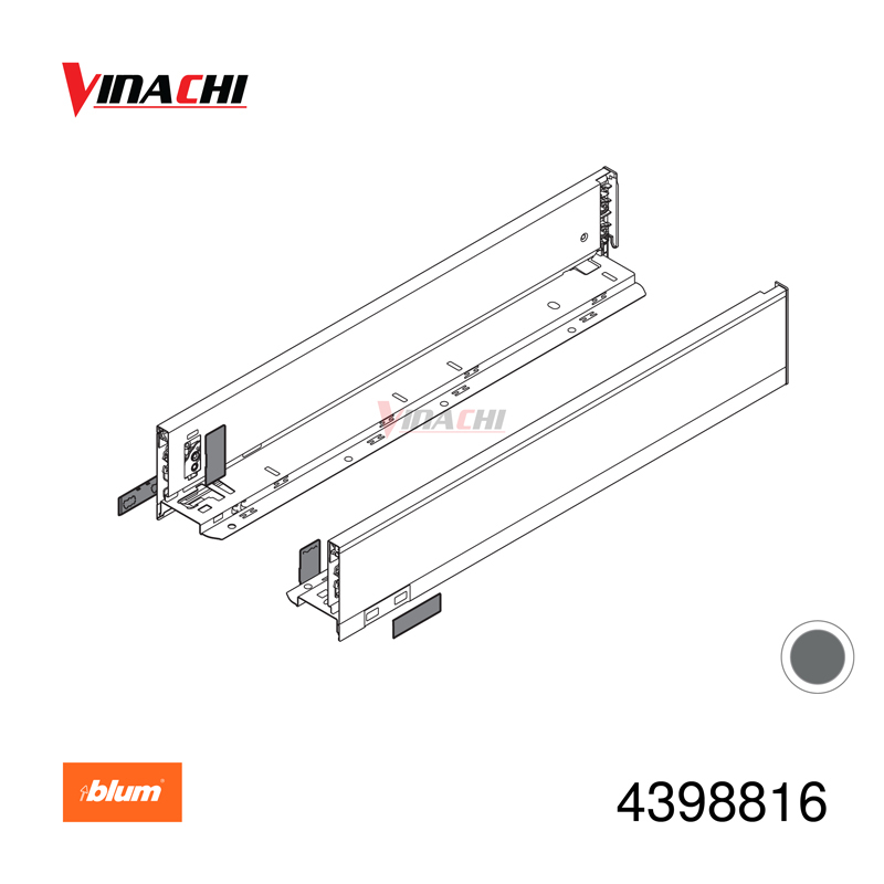 không gian tối thiểu 106mm, màu xám