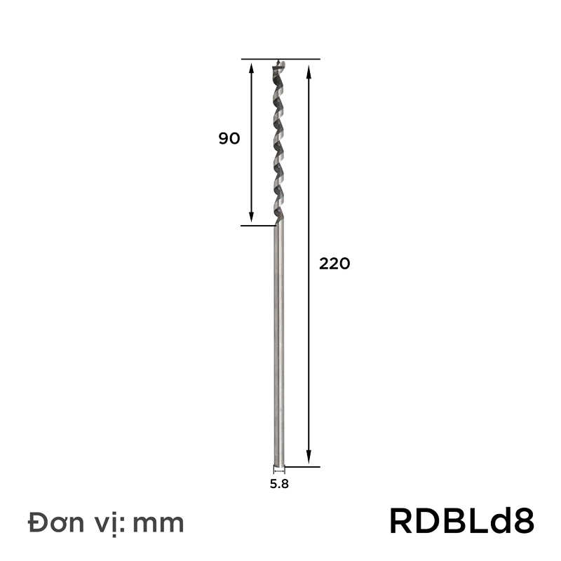 Ruột dài - 8mm