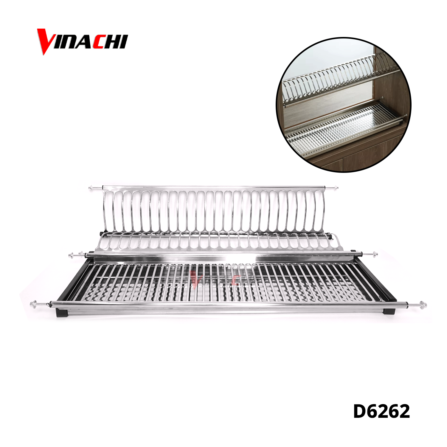 D6262 - Bộ giá bát đĩa cố định 2 tầng chữ V inox 304 Duraval D6262.png