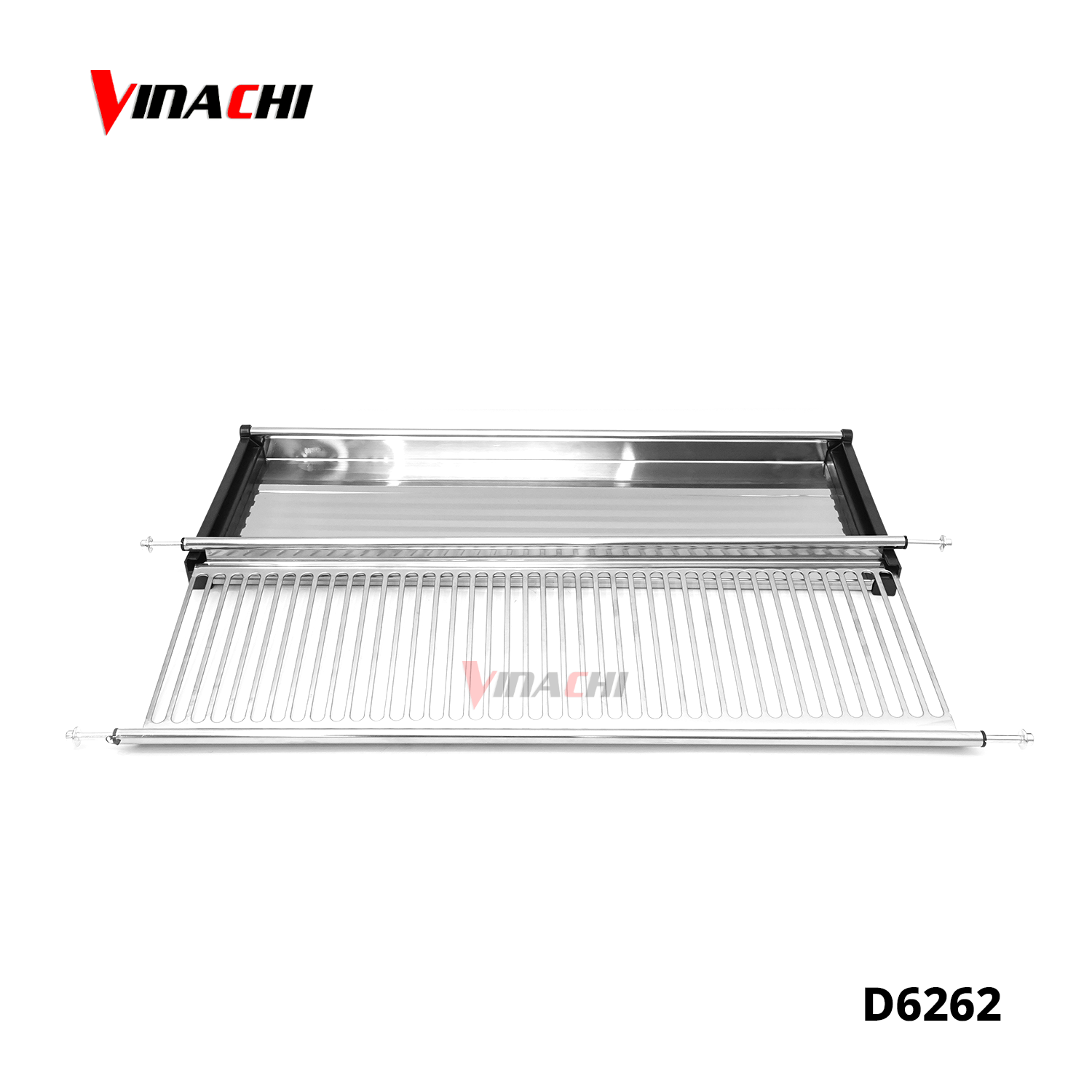 D6262 - Bộ giá bát đĩa cố định 2 tầng chữ V inox 304 Duraval D6262.png