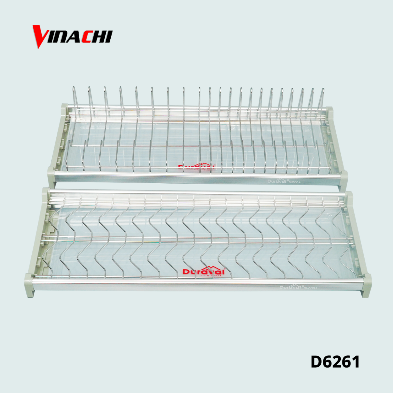 D6261 - Bộ giá bát đĩa cố định 2 tầng inox 304 Duraval D6261.png