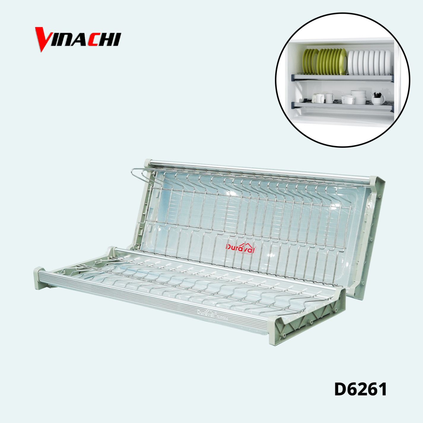 D6261 - Bộ giá bát đĩa cố định 2 tầng inox 304 Duraval D6261.png