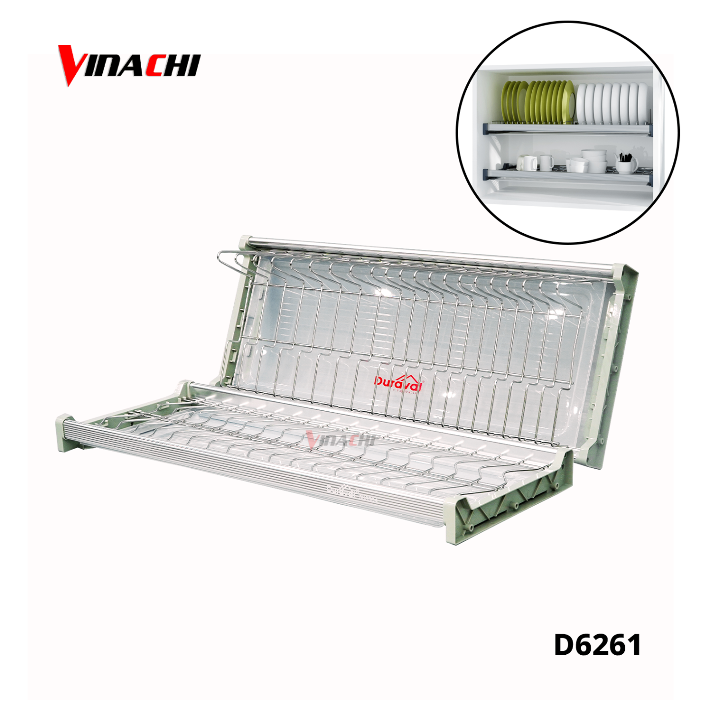 D6261 - Bộ giá bát đĩa cố định 2 tầng inox 304 Duraval D6261.png