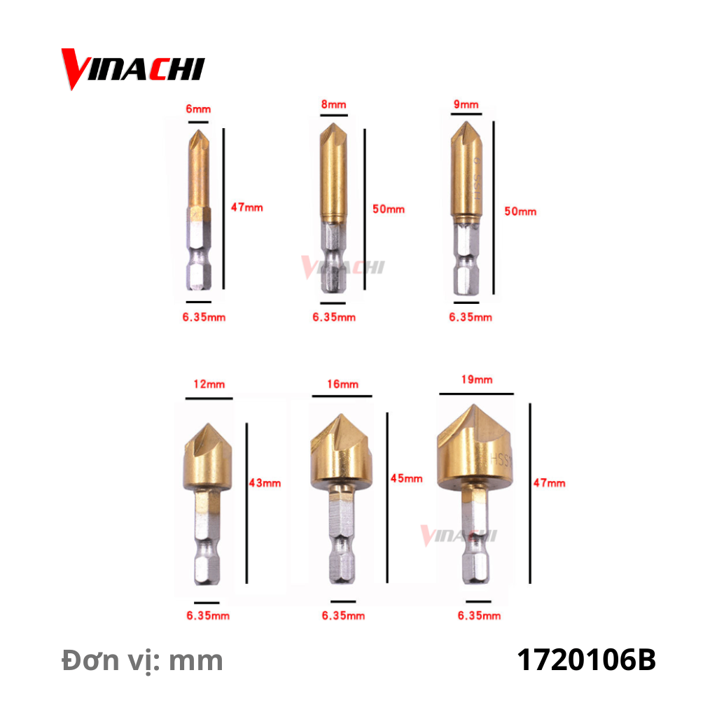 Bộ 6: 6-8-9-12-16-19mm