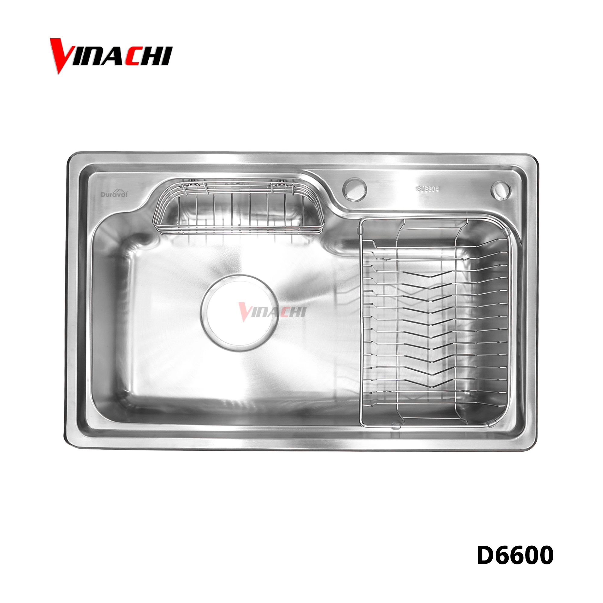 D6600 - Chậu rửa 1 hố inox 304 Duraval D6600.jpg