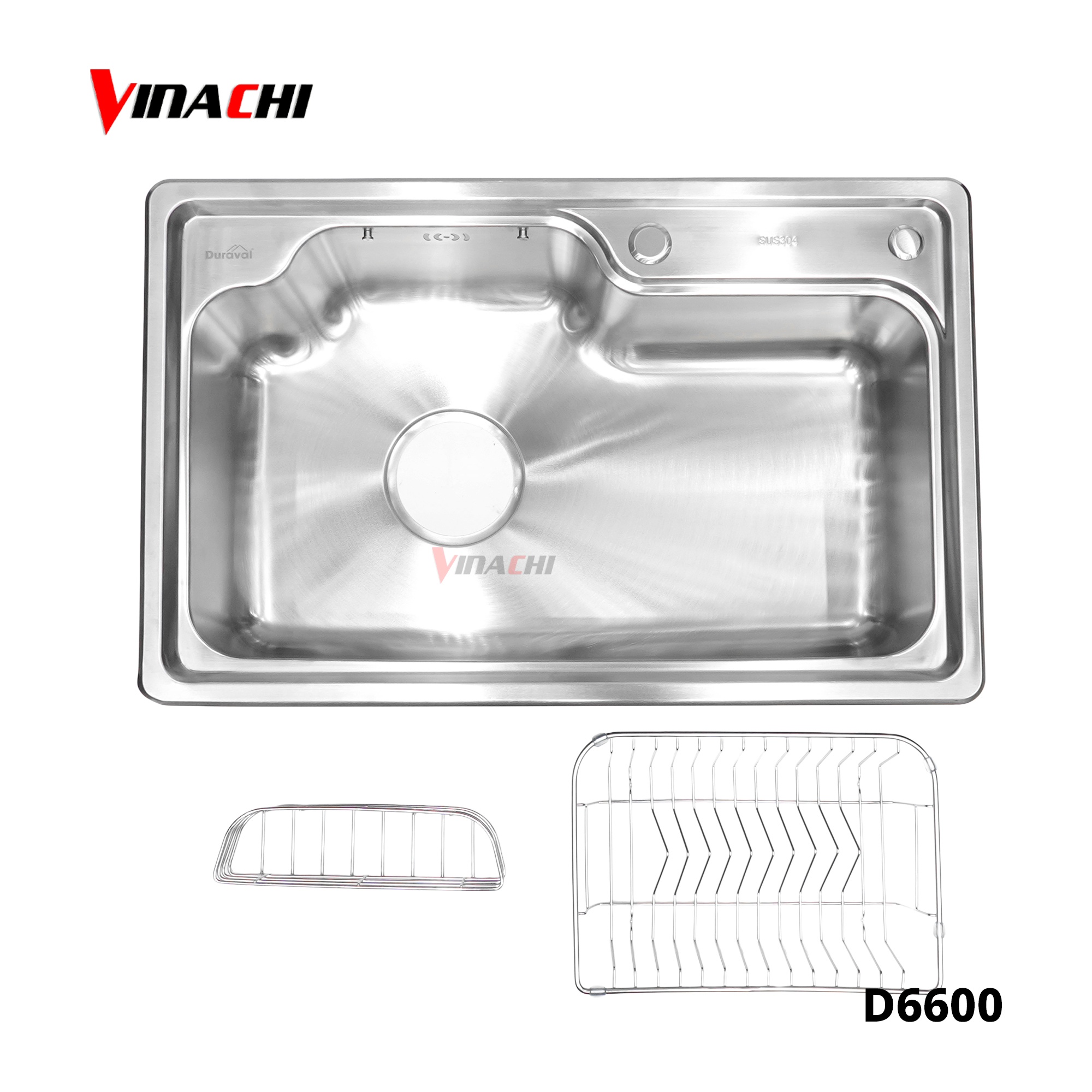 D6600 - Chậu rửa 1 hố inox 304 Duraval D6600.jpg